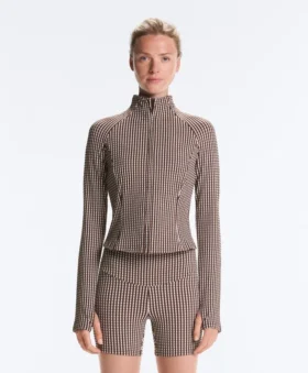 Chaqueta técnica de cuadros vichy