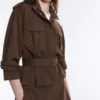 Chaqueta utilitaria corta de piqué con cinturón Chaqueta utilitaria corta de piqué con cinturón