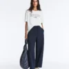 Pantalones acampanados de mezcla de algodón