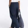 Pantalones acampanados de mezcla de algodón