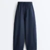 Pantalones acampanados de mezcla de algodón