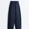 Pantalones acampanados de mezcla de algodón