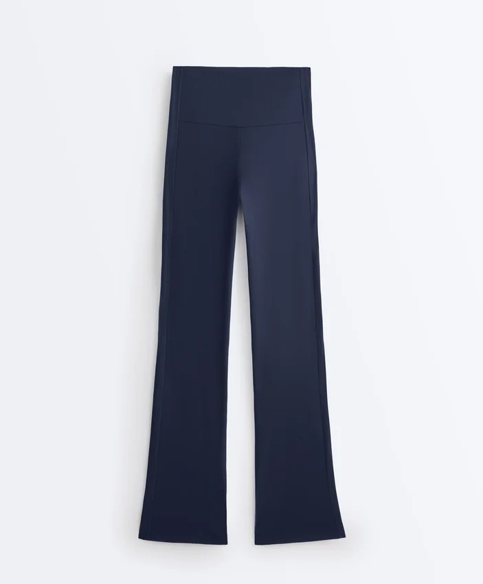 Pantalones acampanados de punto elástico Comfortlux de talle alto Pantalones acampanados de punto elástico Comfortlux de talle alto