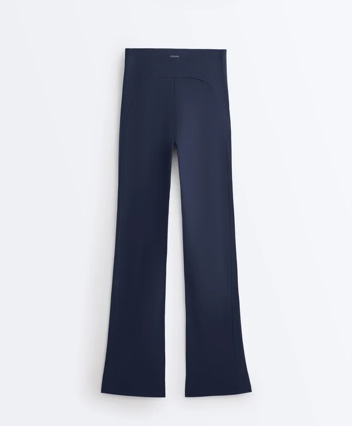 Pantalones acampanados de punto elástico Comfortlux de talle alto Pantalones acampanados de punto elástico Comfortlux de talle alto