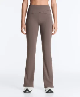 Pantalones acampanados de talle alto Comfortlux con cintura drapeada