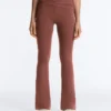 Pantalones acampanados de talle alto Comfortlux con cintura drapeada