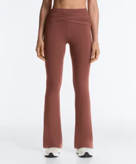 Pantalones acampanados de talle alto Comfortlux con cintura drapeada