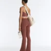 Pantalones acampanados de talle alto Comfortlux con cintura drapeada