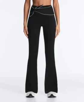 Pantalones acampanados de talle alto Comfortlux con lazo
