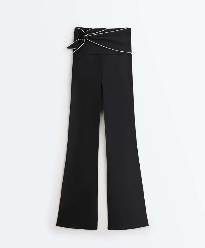Pantalones acampanados de talle alto Comfortlux con lazo Pantalones acampanados de talle alto Comfortlux con lazo
