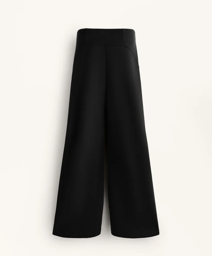 Pantalones acampanados de talle superalto con modal cepillado Pantalones acampanados de talle superalto con modal cepillado