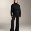 Pantalones acampanados de talle superalto con modal cepillado Pantalones acampanados de talle superalto con modal cepillado