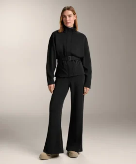 Pantalones acampanados de talle superalto con modal cepillado