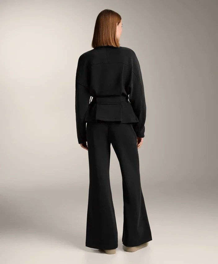 Pantalones acampanados de talle superalto con modal cepillado Pantalones acampanados de talle superalto con modal cepillado
