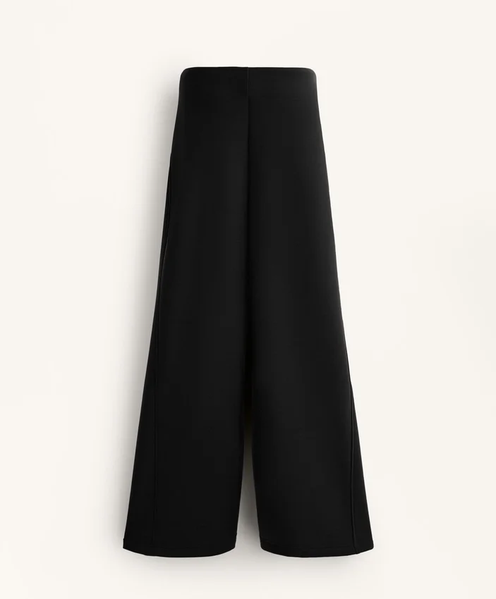 Pantalones acampanados de talle superalto con modal cepillado Pantalones acampanados de talle superalto con modal cepillado