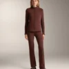 Pantalones acampanados sin costuras, de talle alto y súper cálidos