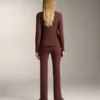Pantalones acampanados sin costuras, de talle alto y súper cálidos