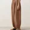 Pantalones bombachos a rayas 100 % lino Pantalones bombachos a rayas 100 % lino