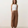 Pantalones bombachos a rayas 100 % lino Pantalones bombachos a rayas 100 % lino