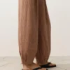 Pantalones bombachos a rayas 100 % lino Pantalones bombachos a rayas 100 % lino