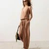 Pantalones bombachos a rayas 100 % lino Pantalones bombachos a rayas 100 % lino