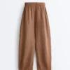 Pantalones bombachos a rayas 100 % lino Pantalones bombachos a rayas 100 % lino