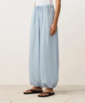 Pantalones bombachos a rayas de mezcla de modal