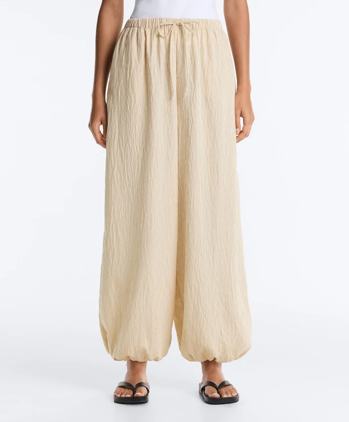 Pantalones bombachos a rayas de mezcla de modal Pantalones bombachos a rayas de mezcla de modal