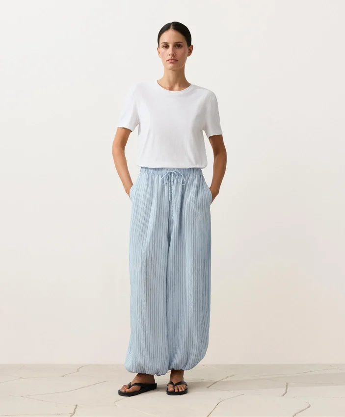 Pantalones bombachos a rayas de mezcla de modal Pantalones bombachos a rayas de mezcla de modal