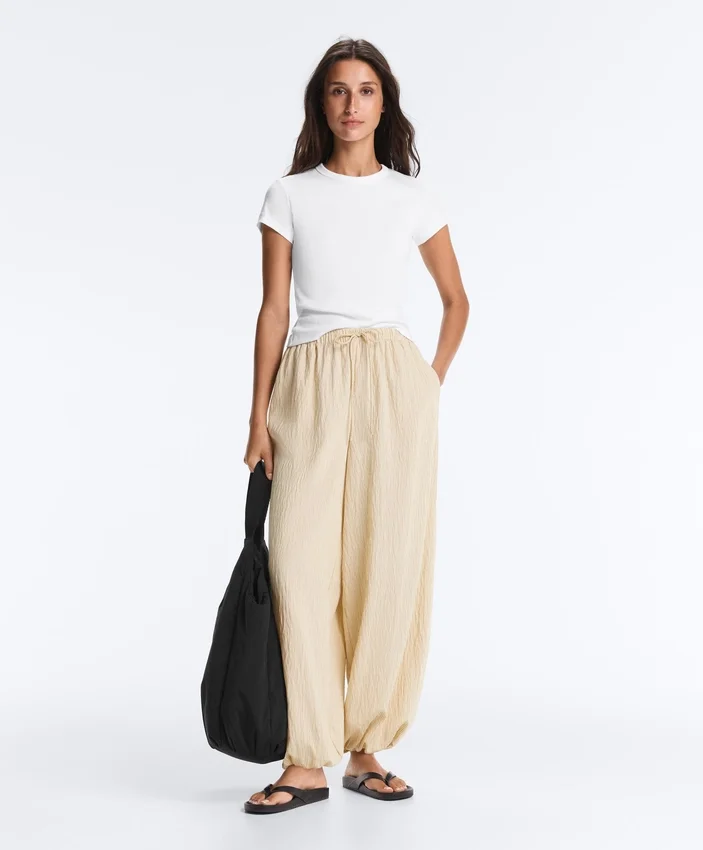 Pantalones bombachos a rayas de mezcla de modal Pantalones bombachos a rayas de mezcla de modal
