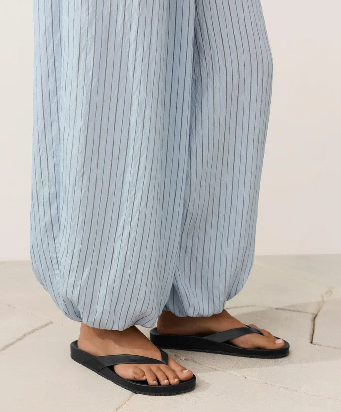 Pantalones bombachos a rayas de mezcla de modal Pantalones bombachos a rayas de mezcla de modal
