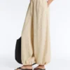 Pantalones bombachos a rayas de mezcla de modal Pantalones bombachos a rayas de mezcla de modal