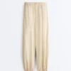 Pantalones bombachos a rayas de mezcla de modal Pantalones bombachos a rayas de mezcla de modal