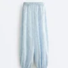 Pantalones bombachos a rayas de mezcla de modal Pantalones bombachos a rayas de mezcla de modal