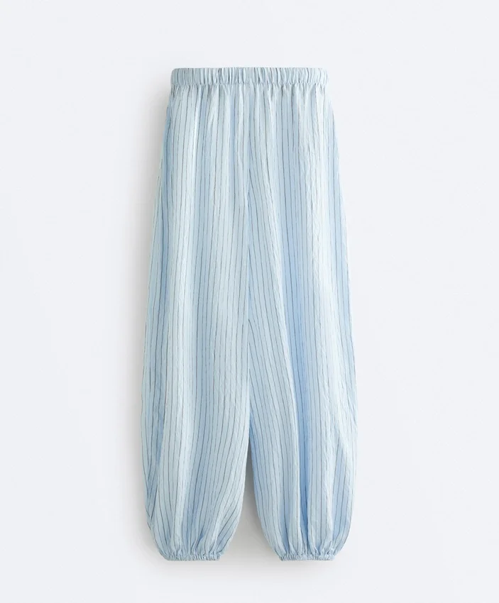 Pantalones bombachos a rayas de mezcla de modal Pantalones bombachos a rayas de mezcla de modal