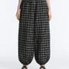 Pantalones bombachos de algodón a cuadros Pantalones bombachos de algodón a cuadros