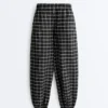 Pantalones bombachos de algodón a cuadros Pantalones bombachos de algodón a cuadros