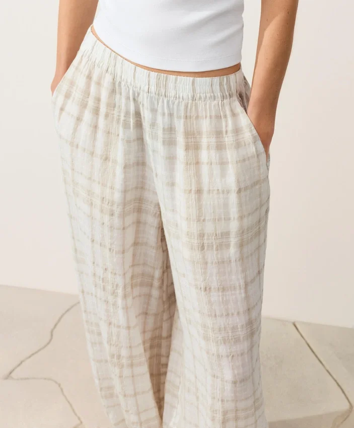 Pantalones bombachos de mezcla de lino y lyocell Pantalones bombachos de mezcla de lino y lyocell
