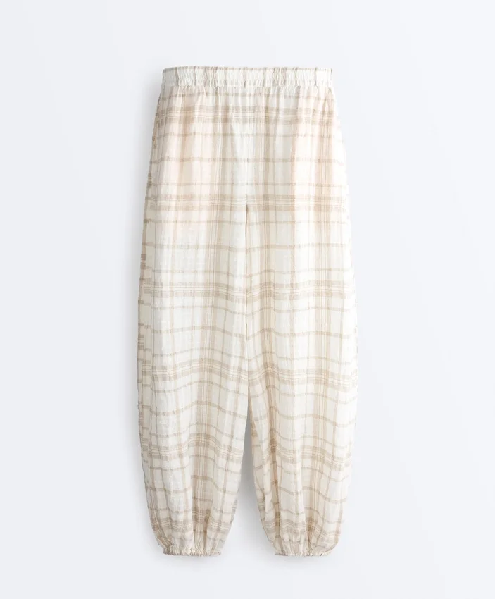 Pantalones bombachos de mezcla de lino y lyocell Pantalones bombachos de mezcla de lino y lyocell