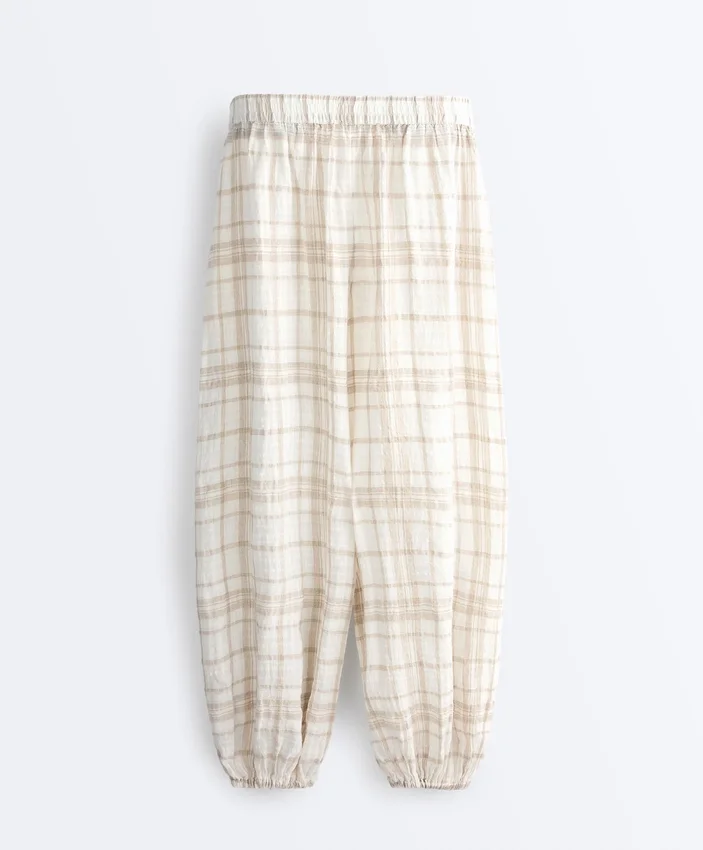 Pantalones bombachos de mezcla de lino y lyocell Pantalones bombachos de mezcla de lino y lyocell