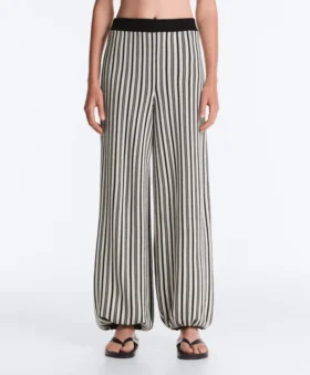 Pantalones bombachos de punto a rayas