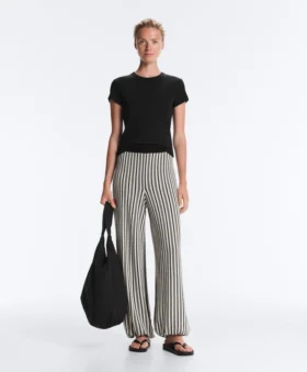 Pantalones bombachos de punto a rayas