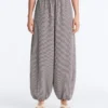 Pantalones bombachos largos de mezcla de lyocell con estampado de cuadros vichy