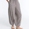 Pantalones bombachos largos de mezcla de lyocell con estampado de cuadros vichy
