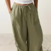 Pantalones bombachos tipo cargo 100 % lino Pantalones bombachos tipo cargo 100 % lino