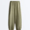 Pantalones bombachos tipo cargo 100 % lino Pantalones bombachos tipo cargo 100 % lino