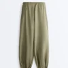Pantalones bombachos tipo cargo 100 % lino Pantalones bombachos tipo cargo 100 % lino