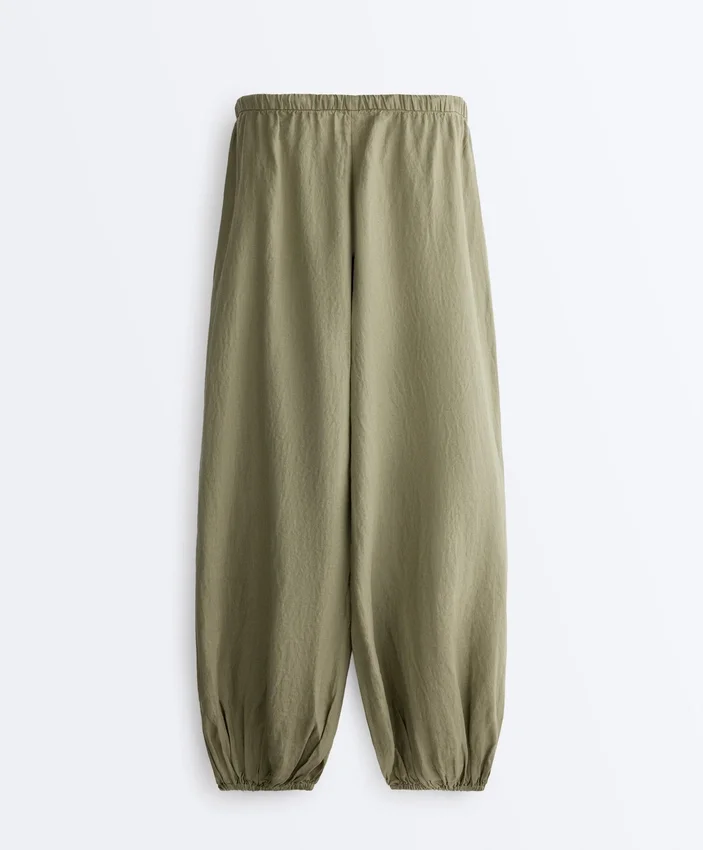 Pantalones bombachos tipo cargo 100 % lino Pantalones bombachos tipo cargo 100 % lino