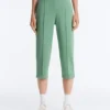 Pantalones capri de piqué con presillas de algodón