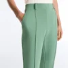 Pantalones capri de piqué con presillas de algodón